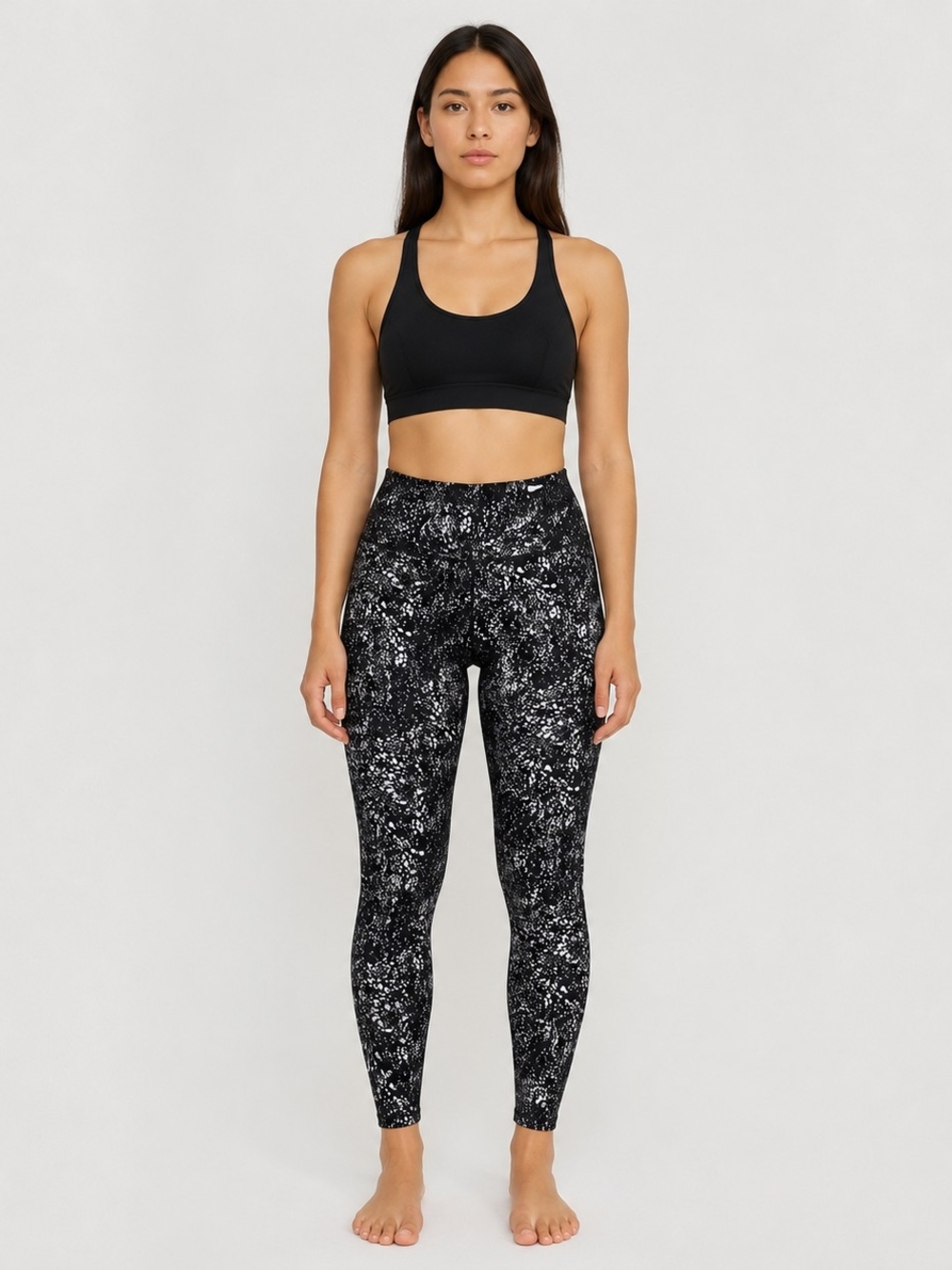 Torrid High Waist Premium Leggings Metallic Black Splatter - Like New